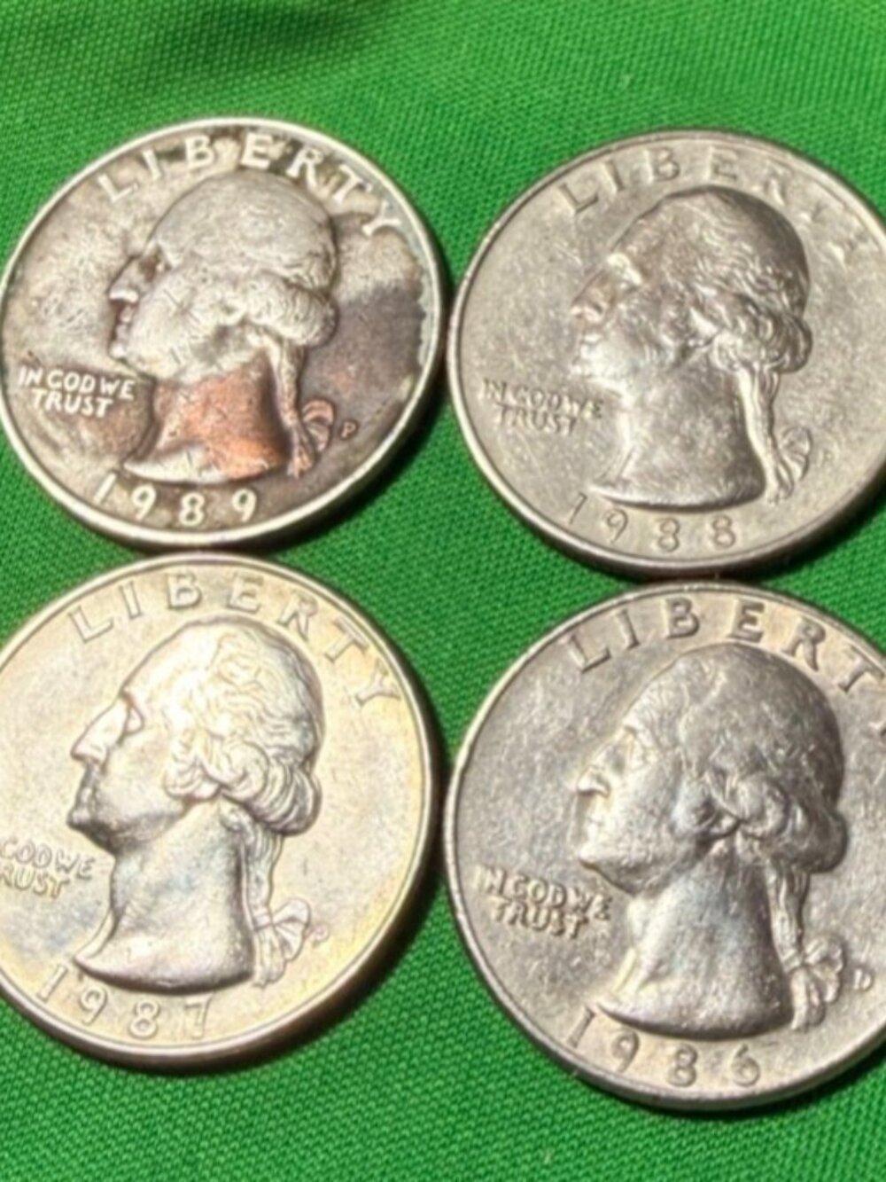 1986/87/88/89 quarters {4} circulated ##206208788585